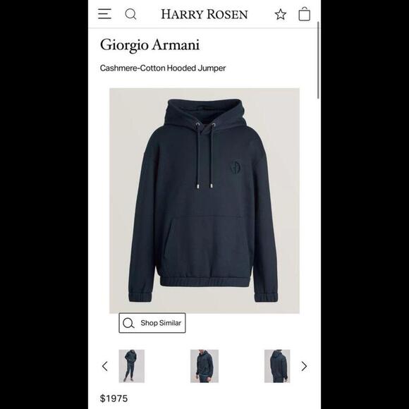 Set-GIORGIO ARMANI Cashmere-Cotton Hoodie/Sweatpants Navy Made In Italy $3500 - Picture 3 of 15